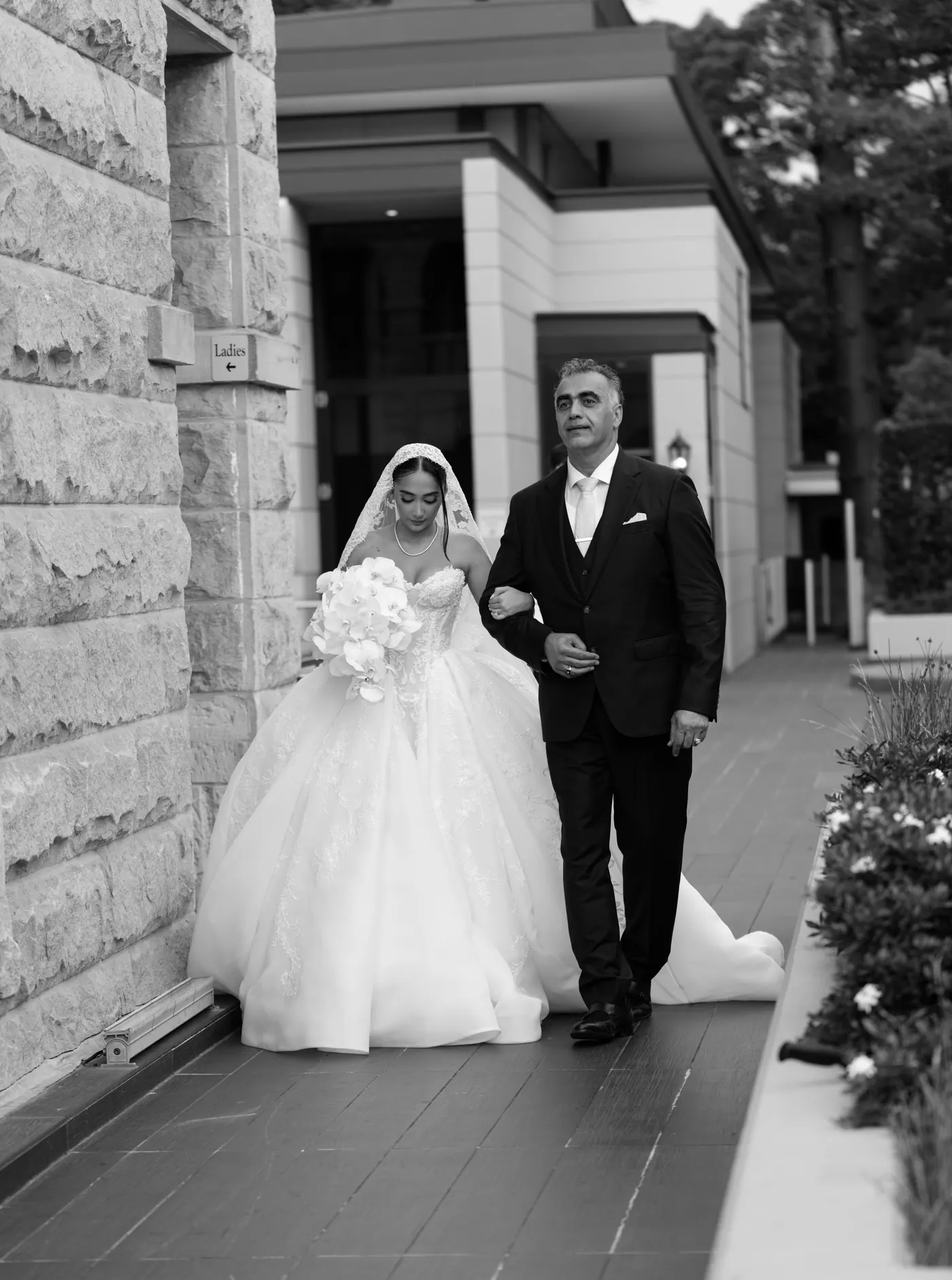 Bride and groom exiting ceremony